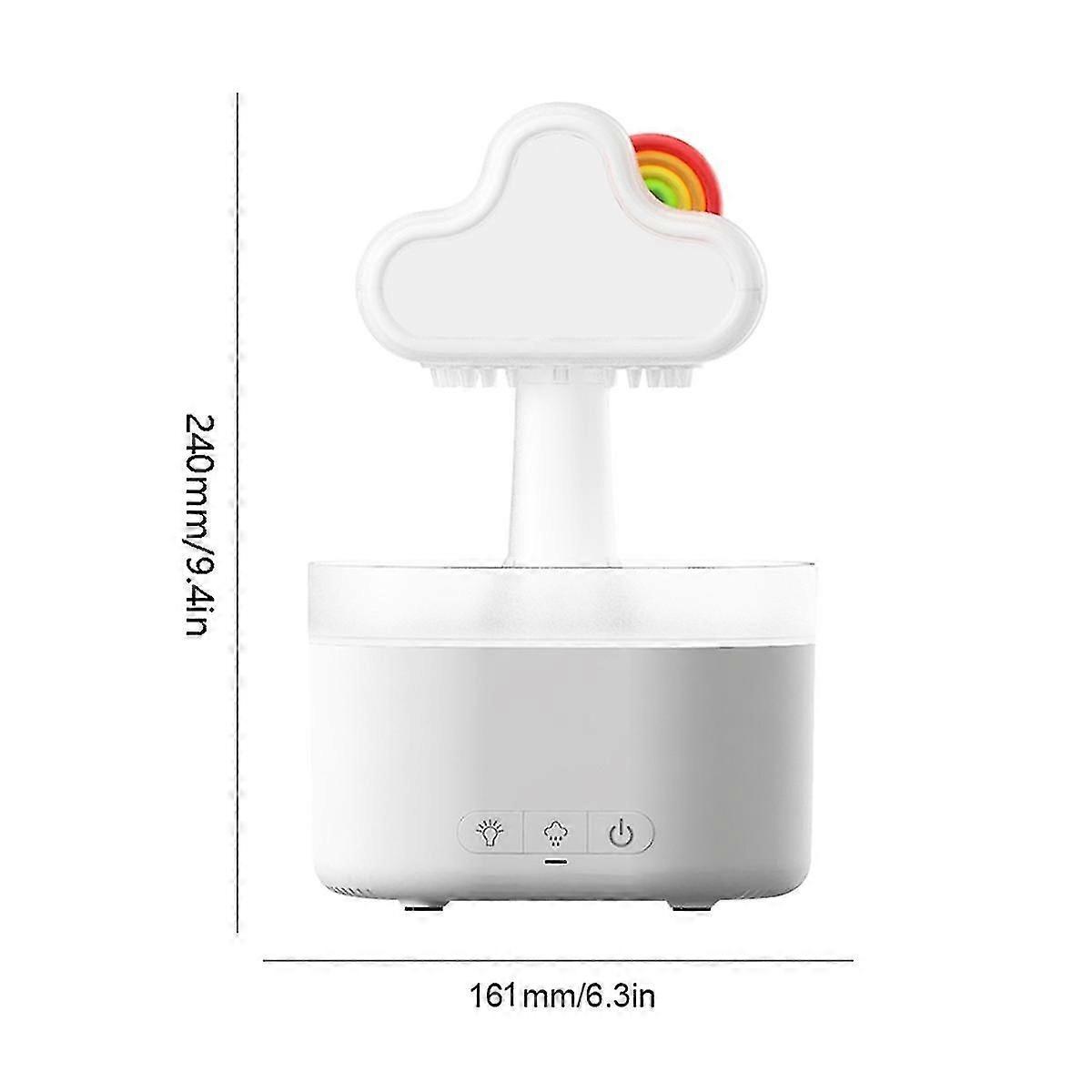 Mushroom Rain Drop Humidifier Stress Relief Aromatherapy Diffuser Rechargable With Multicolor Light