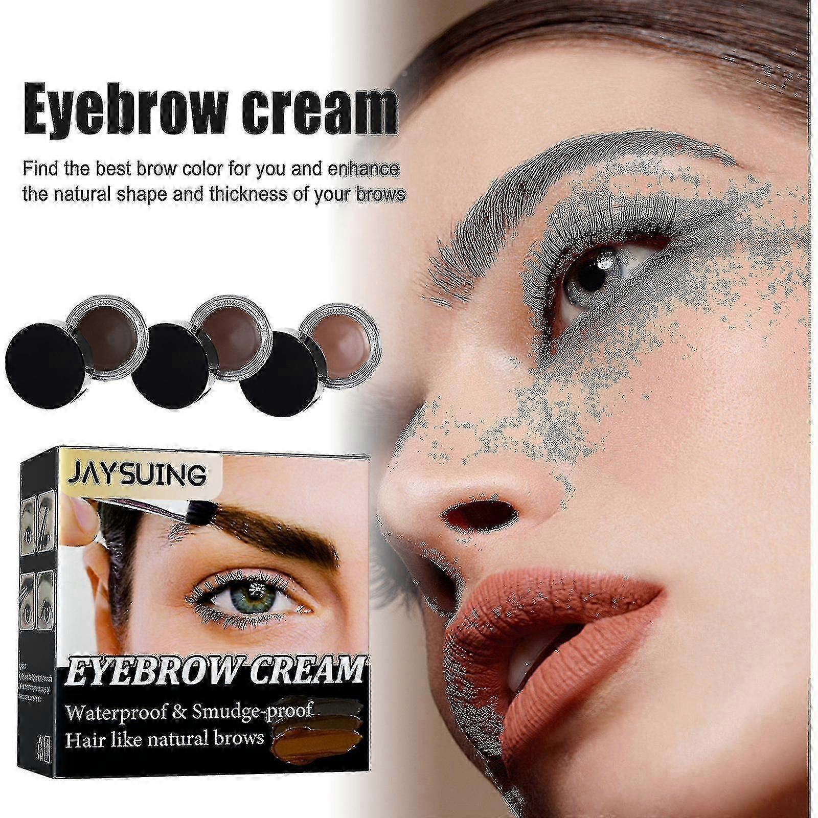 Jaysuing eyebrow cream is waterproof, quick-drying, does not smudge, does not fade, and creates three-dimensional natural wild eyebrows.