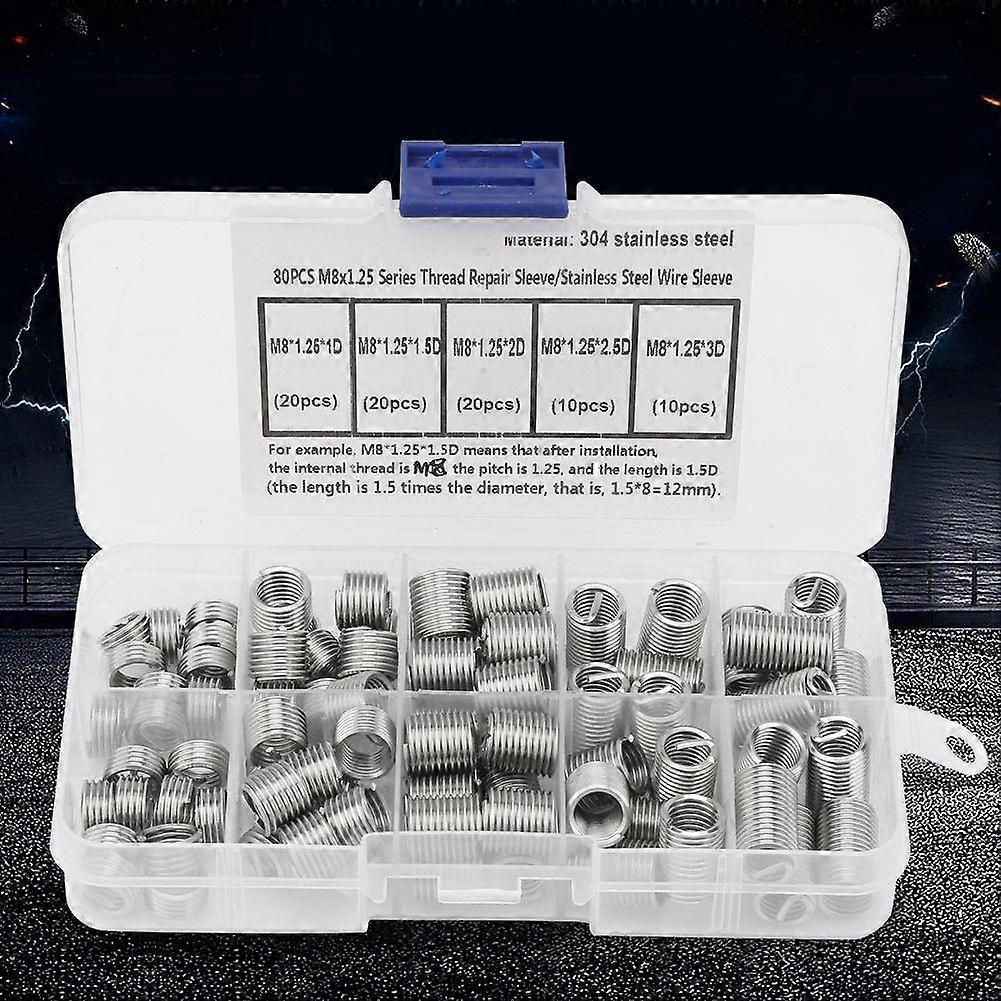 coiled wire insert 80PCS M8x1.25 Stainless Steel Coiled Wire Helical Screw