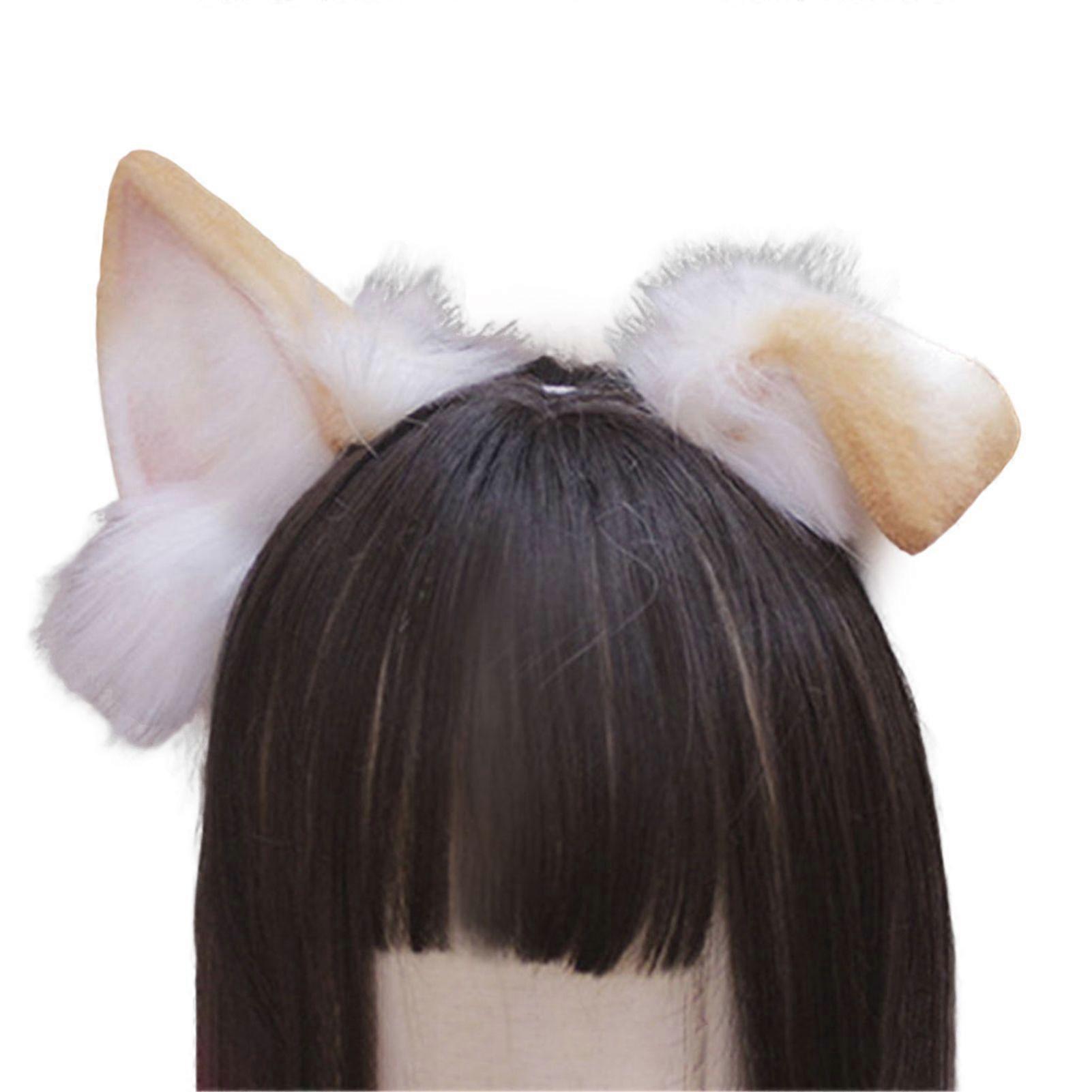 חיקוי סרט שיער פרוות שועל עם אוזני גור סגנון קטיפה משחק תפקידים להתלבש סרט ראש בעבודת יד אביזרי קוספליי