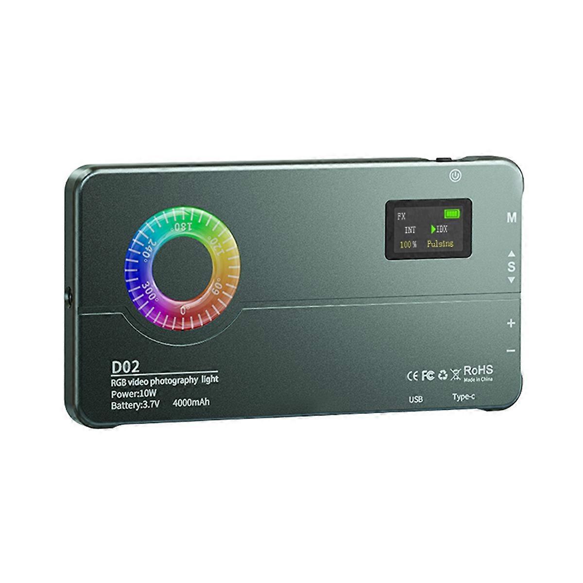 Full Color Small Panel Light LED Full-Color RGB Fill Light Lamp 2500-9000K for Vlogging Photography