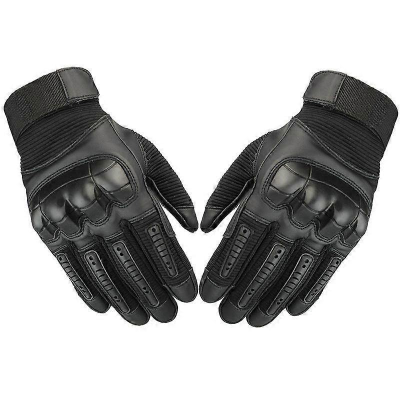 Tactical Touch Screen Full Finger Gloves With Hard Knuckle For Airsoft & Outdoor Use - 3 Colors