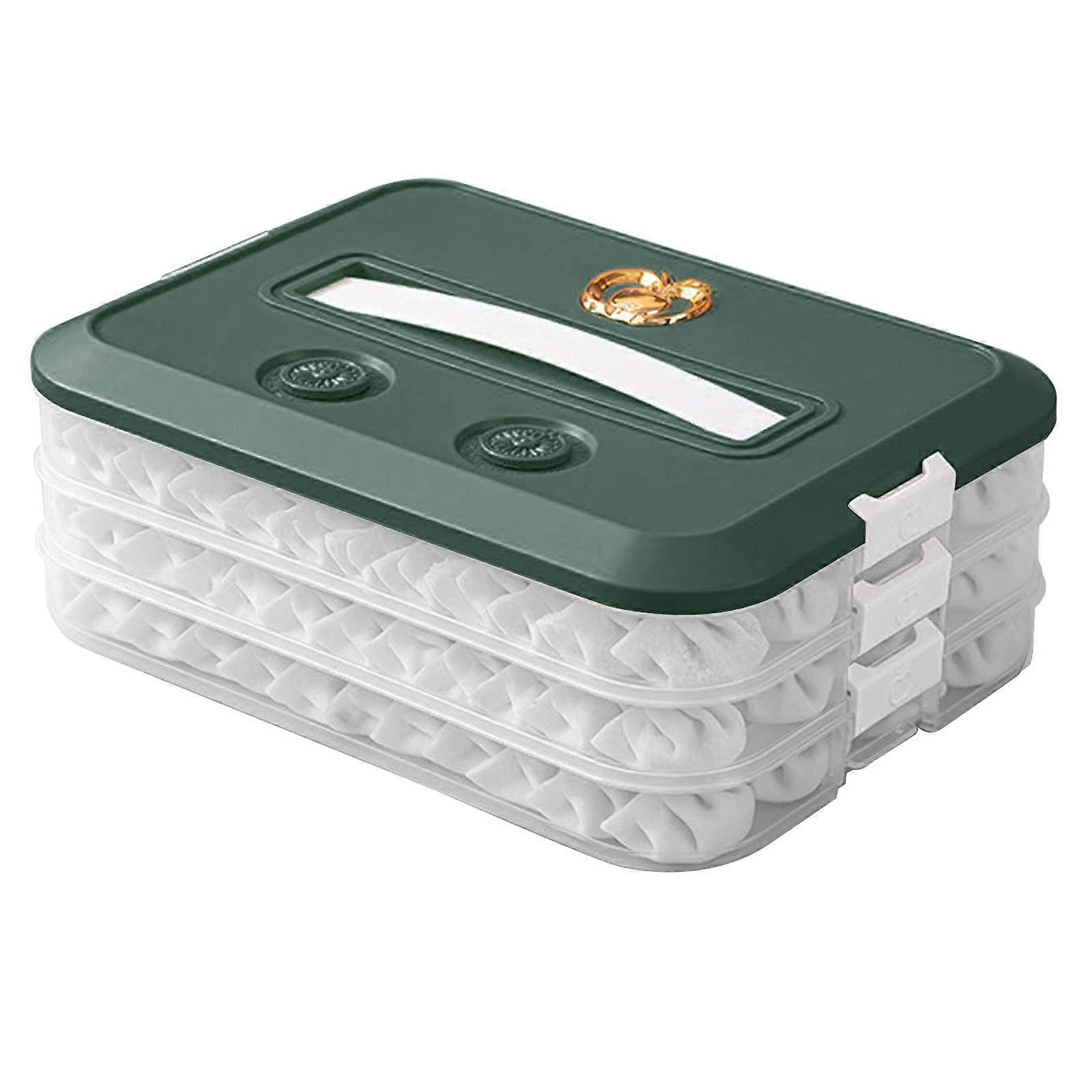 Convenient Freezer Container 1/2/3/4 Layer Dumpling Box Tray Convenient Freezing Box for Easy Food Storage  Green