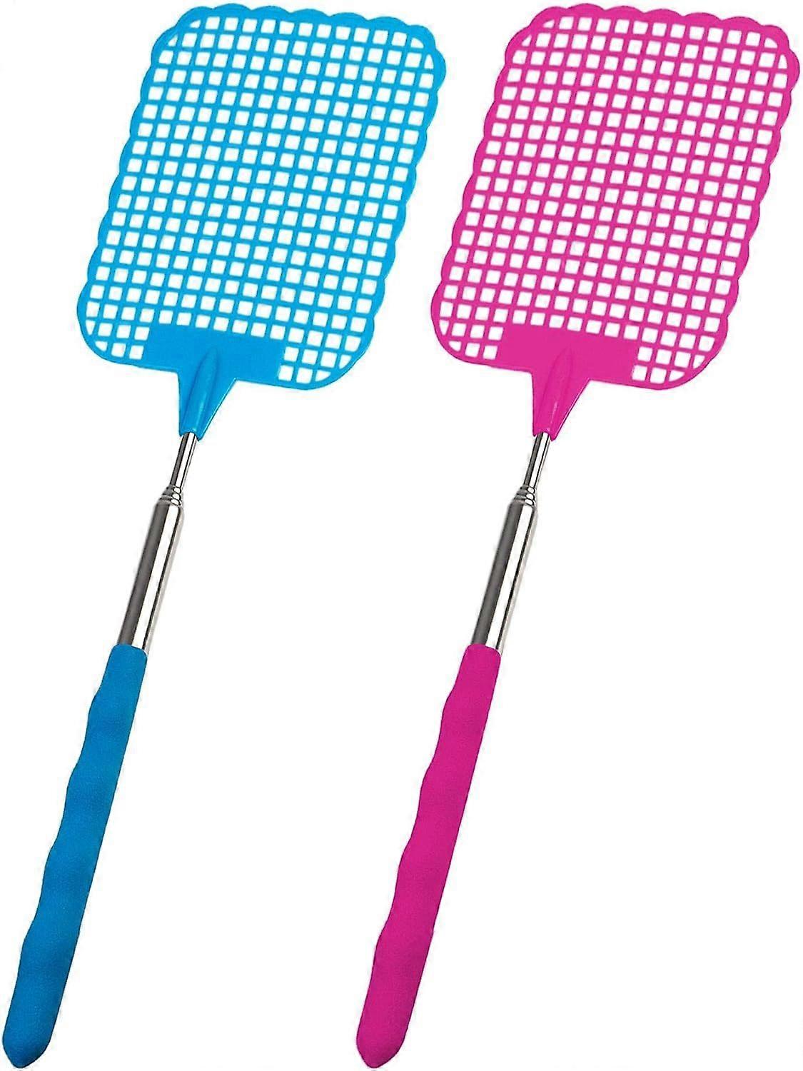 Fly Swatter, 2 Units Manual Pest Control, Multi-Color, Durable 26.5cm Handle, Kitchen Helper