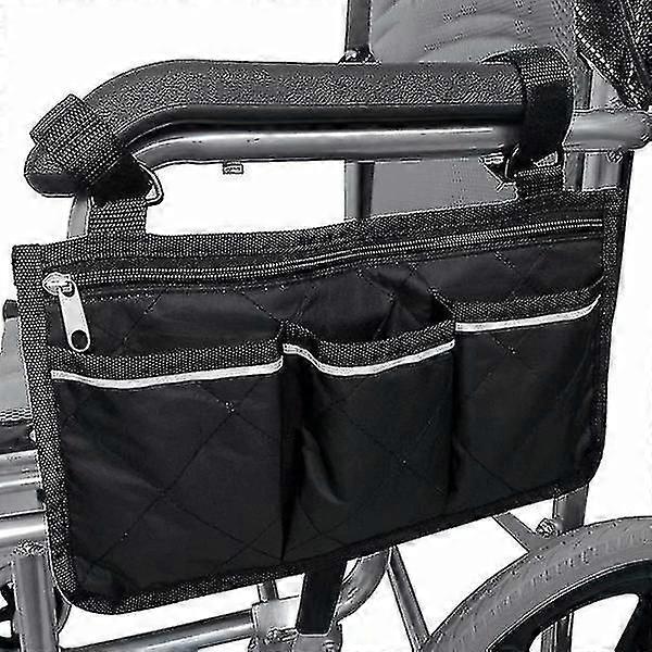 Taška na (černá, 32,5 x 18 cm) invalidní vozík s kapsami, invalidní vozík