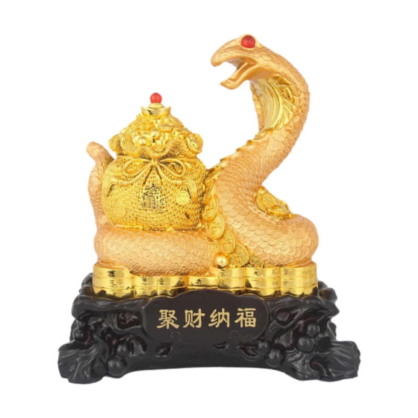 Year of Snake Sculpture Animal Statue Cornucopia Collectible Art Crafts 2025