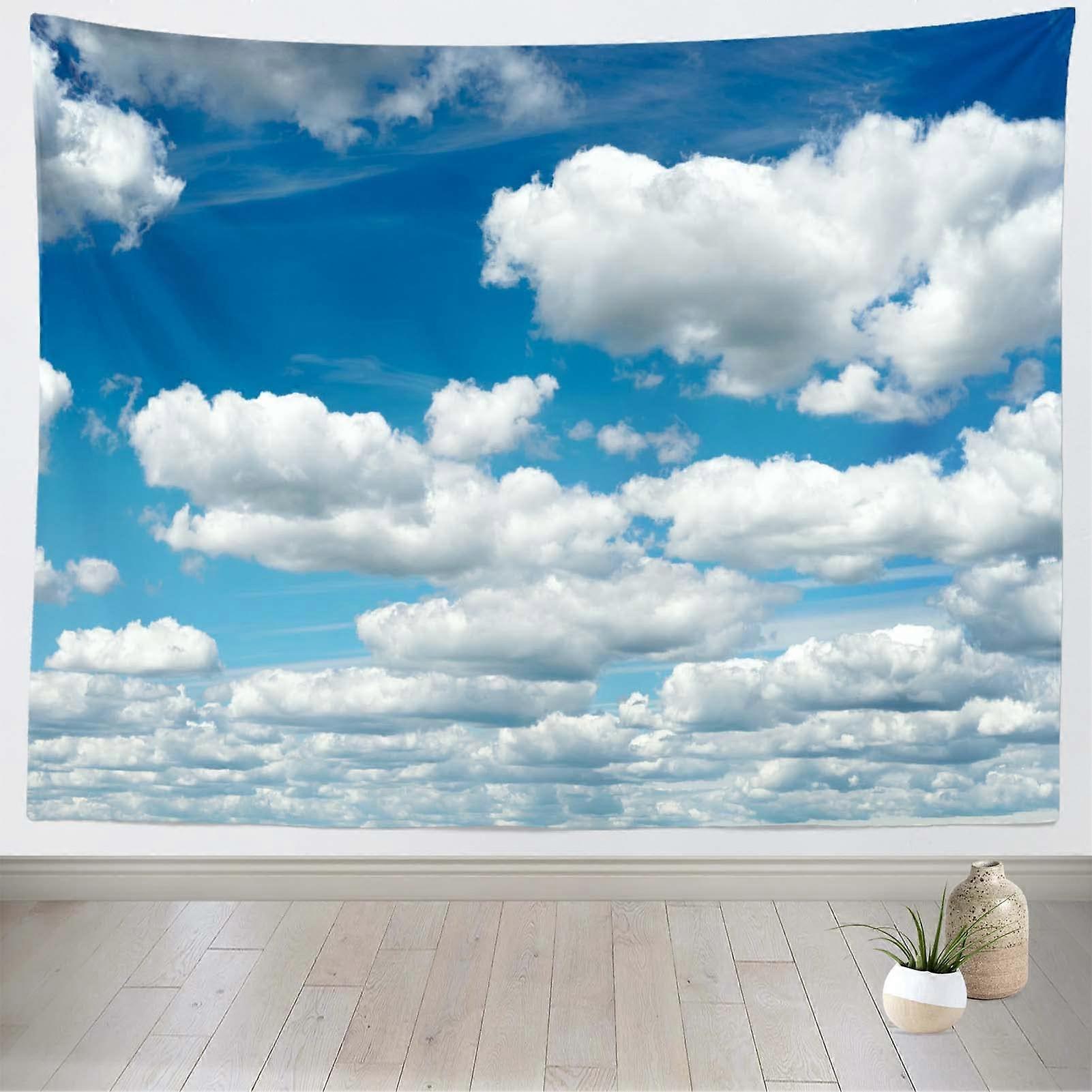 Blue Sky and White Clouds Tapestry