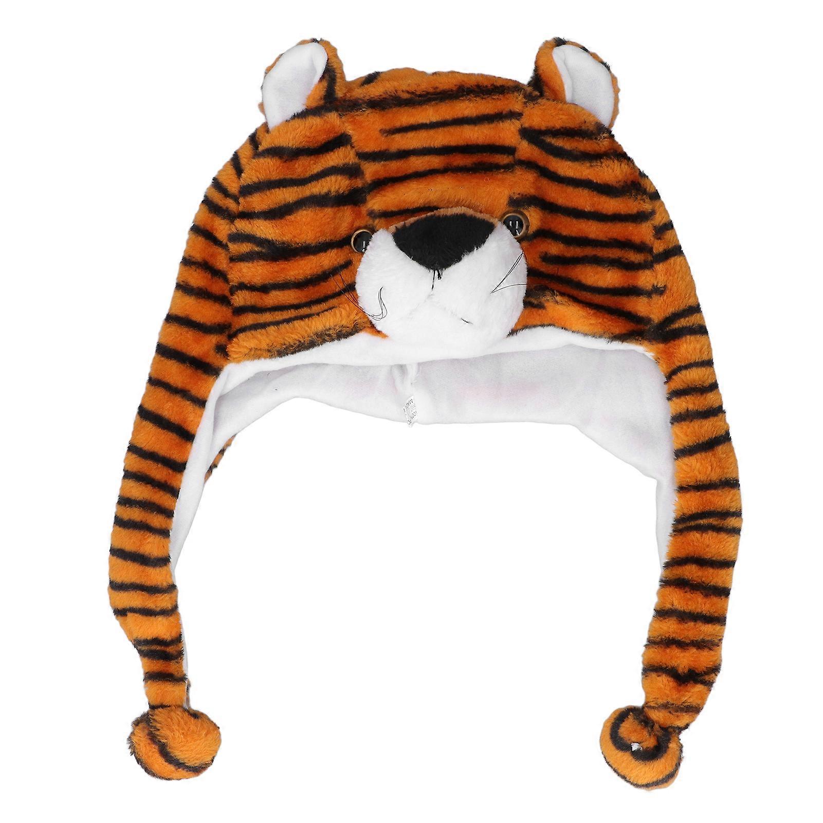 Tiger Cute Plush Hat Soft Plush Fabric Coldproof Anti Static Winter Hat For School And Camping