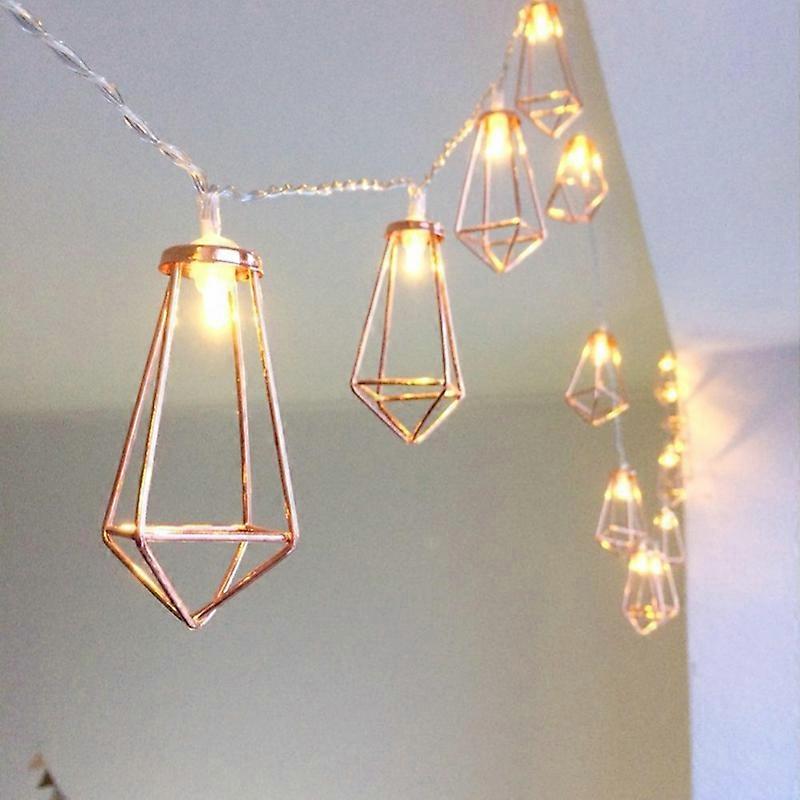1.5m 10 LEDs Retro Iron Metal Diamond Home Decoration LED Fairy String Light