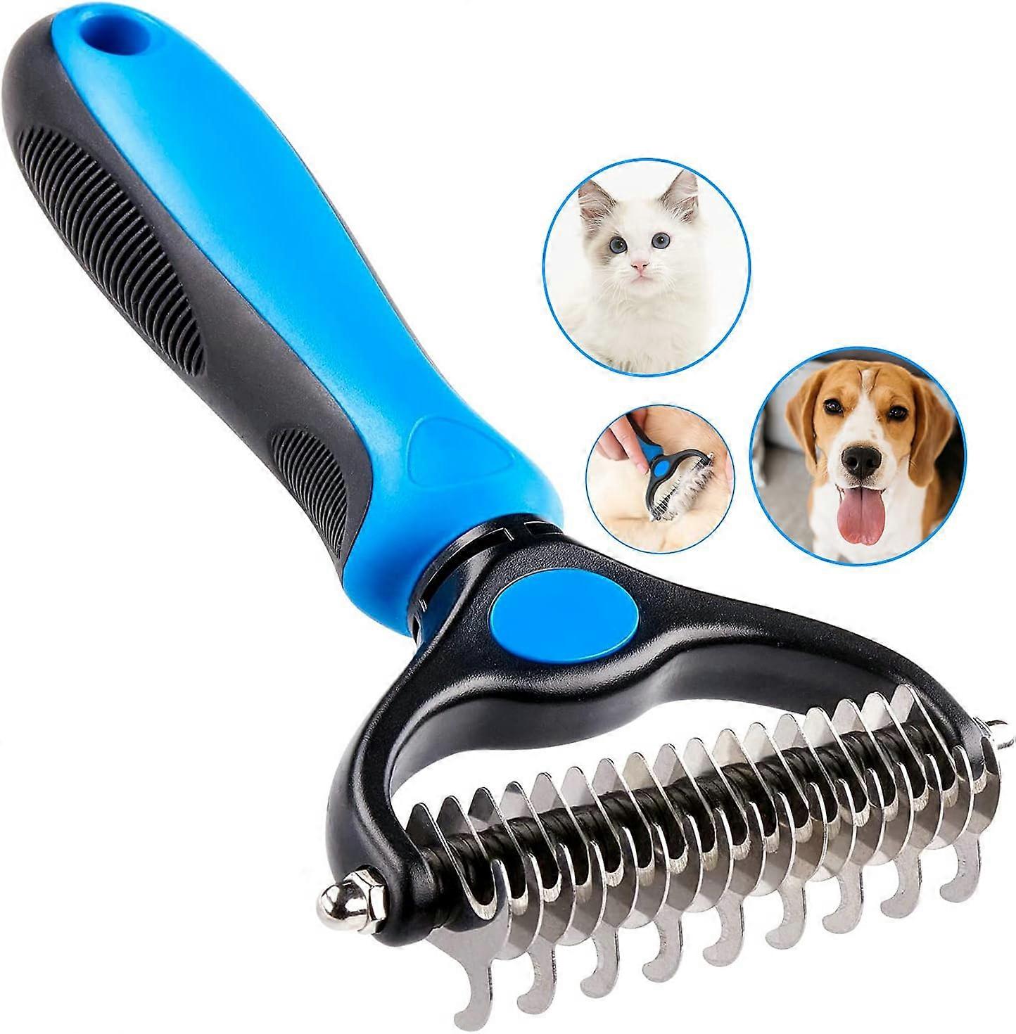 Undercoat Rake, Deshedding Brush for Pets with Convenient Handle for No-Slip Grip, Durable Construction Stands Up to Regular Use, Safe Undercoat