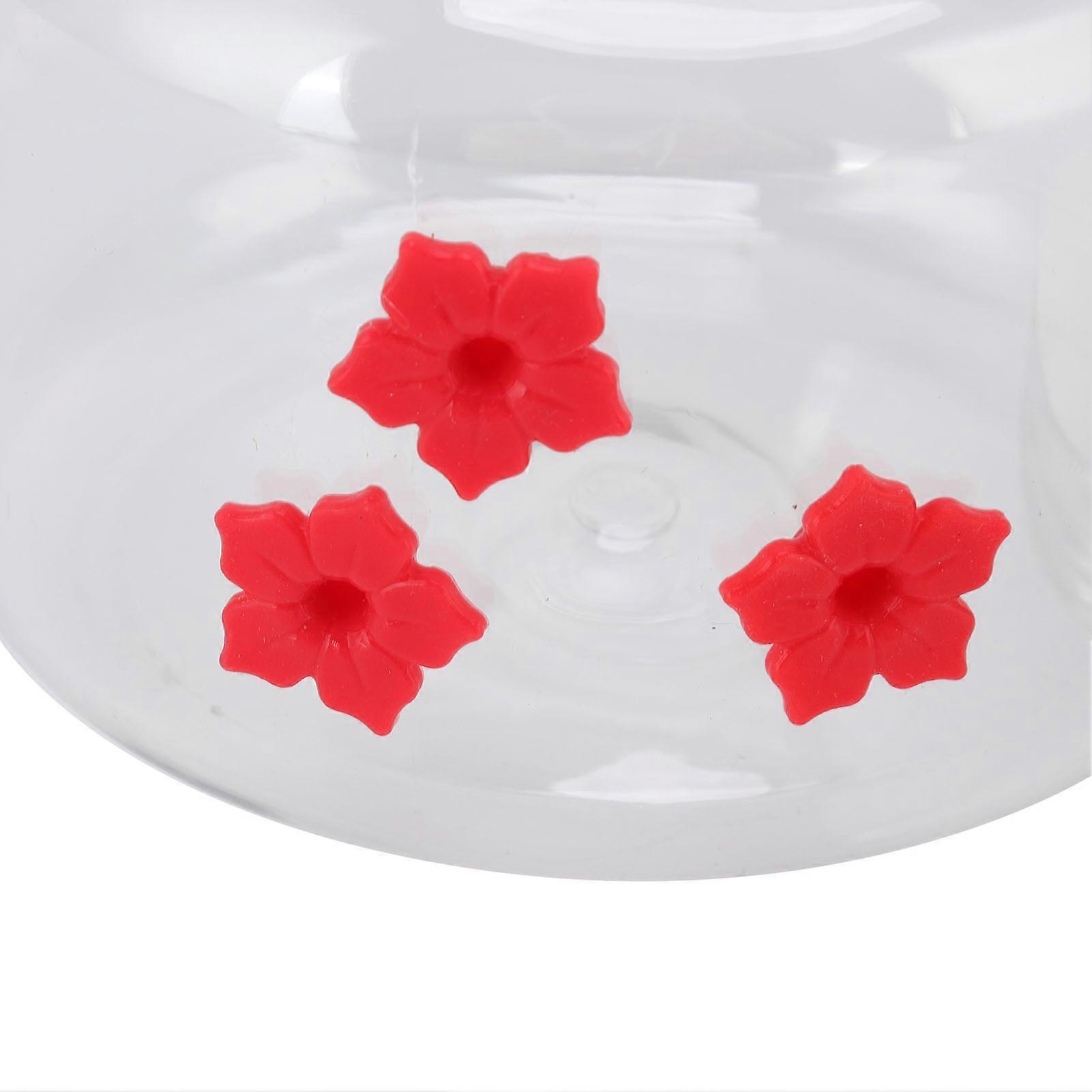 475ml Hanging Bird Feeder With Red Flower Design For Garden Bird Feeder And Outdoor Use