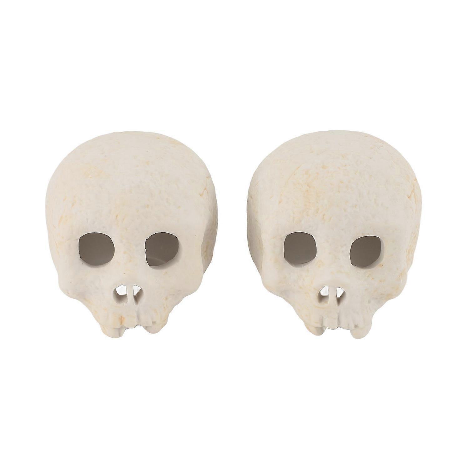 2 Pcs Skull Fire Log Ceramic Fireproof Fire Pit Skull for Holiday Themed Party Home Fireplace Decora