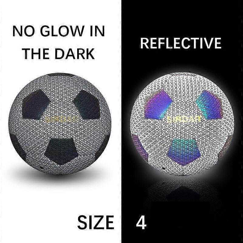 5 PU 4 In Luminare Calcio Pratica Dimensioni Pallone Da Calcio Palloni Glow Calcio Riflettente Incandescente Formazione Calcio Standard Scuro