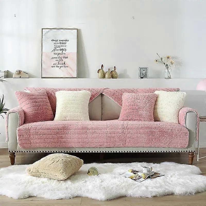 1pcs Long Plush Minimalist Modern Sofa Cushion Winter Thickened Warm All Inclusive Sofa Covers Covered Tatami Window Mat