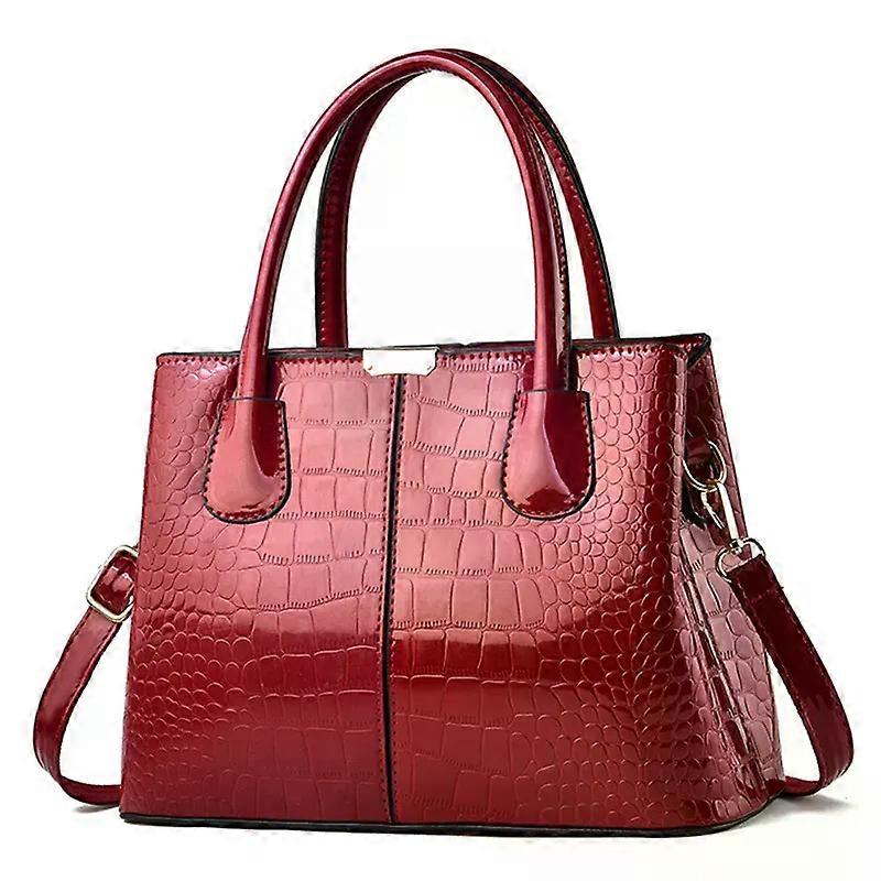 Damer PU Läder Lack Läder Axel Crossbody Väska Kvinnor Lyx Designer Handväska Pruse Mode Stor Kapacitet Shopping Tote