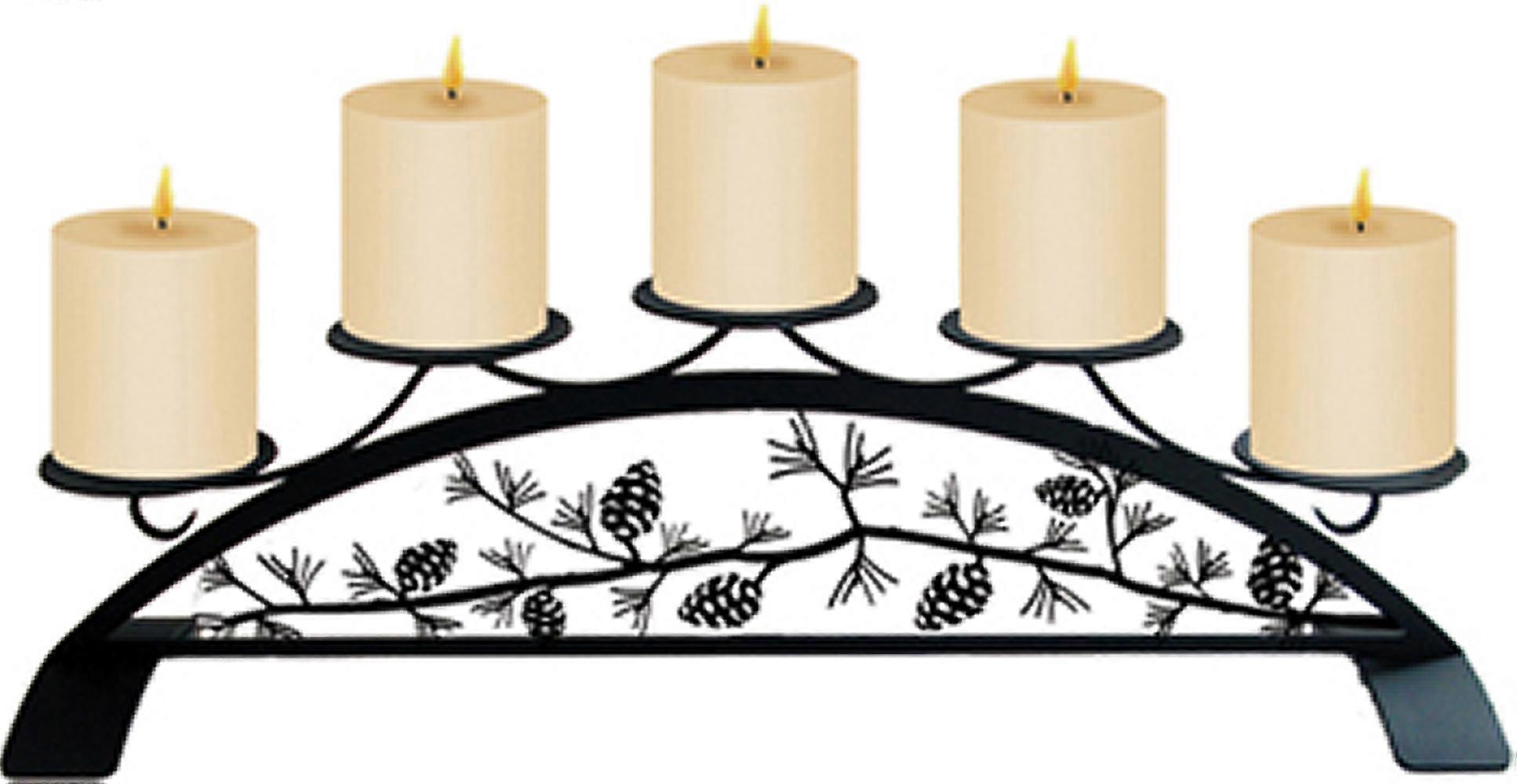 Pinecone Table Top Pillar Candle Holder
