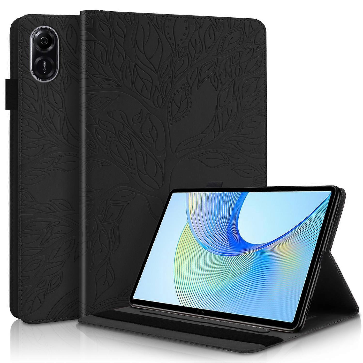 For Honor Pad X9 / X8 Pro Tree Pattern Faux Leather Case Cover Bag Case Black
