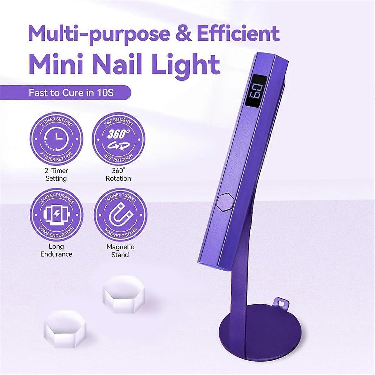 Handheld Magnetic U V Light for Nails:Fast Curing U V Nail Dryer