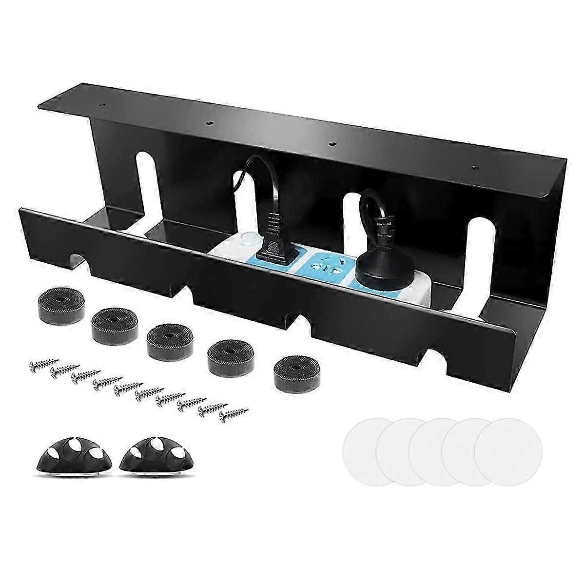 Expandable Under Desk Cable Storage Rack Management Tray Desk Socket Holder Wire Organizer Shelf