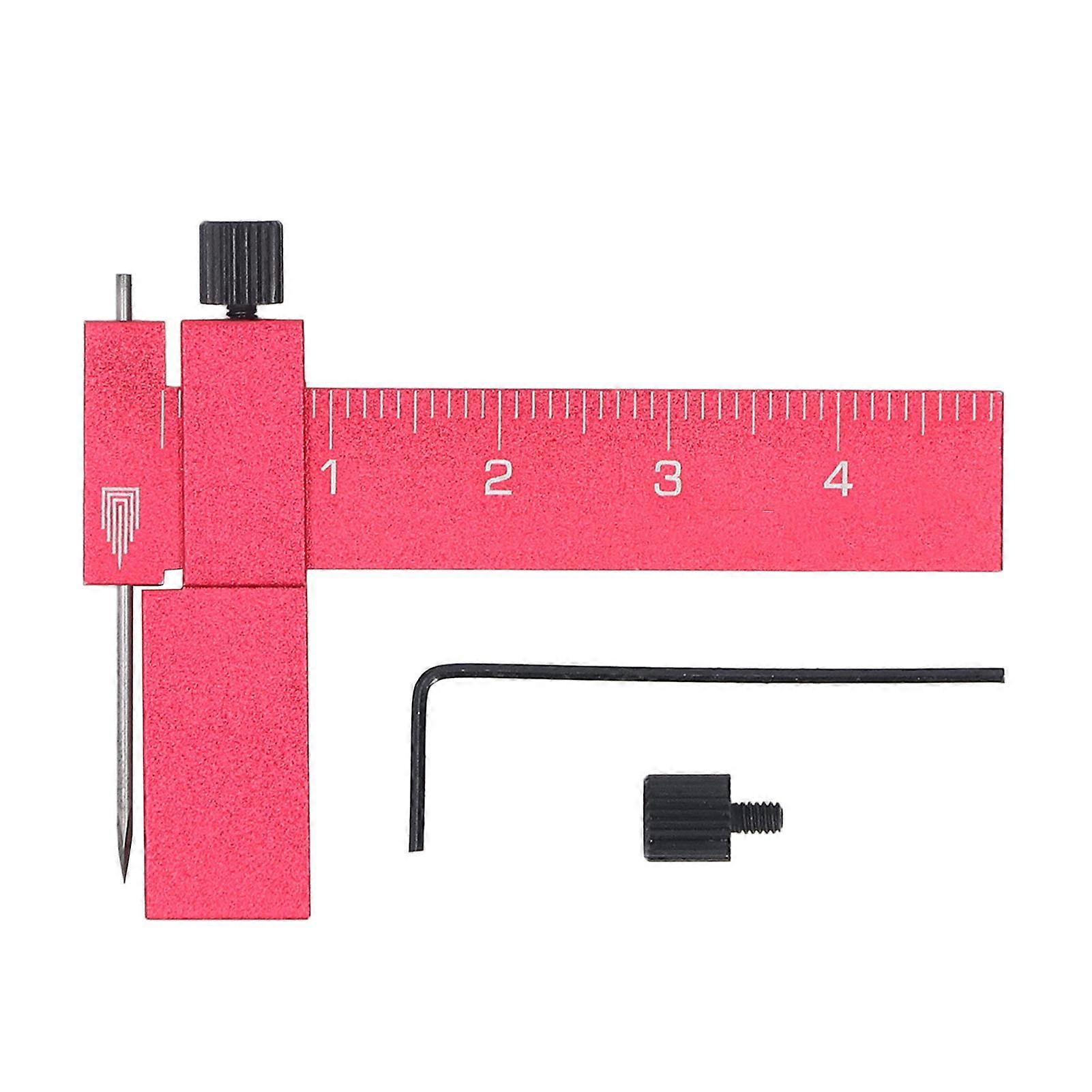 Adjustable Isometric Scribing Ruler Model Equidistant Parallel Scriber, Carving Line Tool for Precision Marking, Red