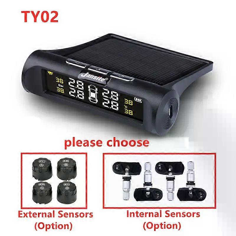 Car TPMS Cigarette Lighter Wireless Universal TPMS USB Digital tpms Tire Pressure Alarm System 4 External Internal Sensor