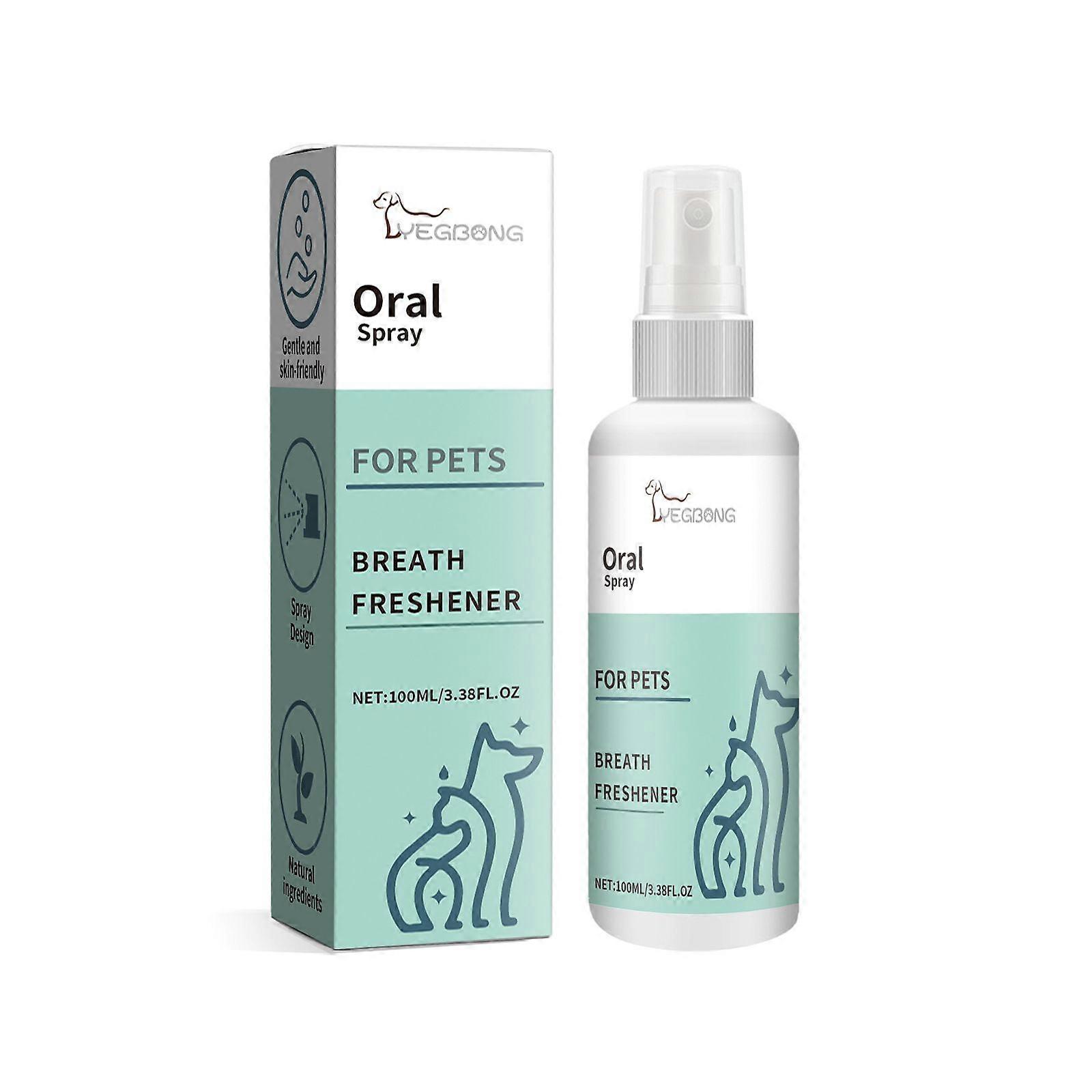 Yegbong Pet Menthe Saveur Haleine fraîche Spray Nettoyage Chien Odeur Orale Soins De L’haleine Fraîche