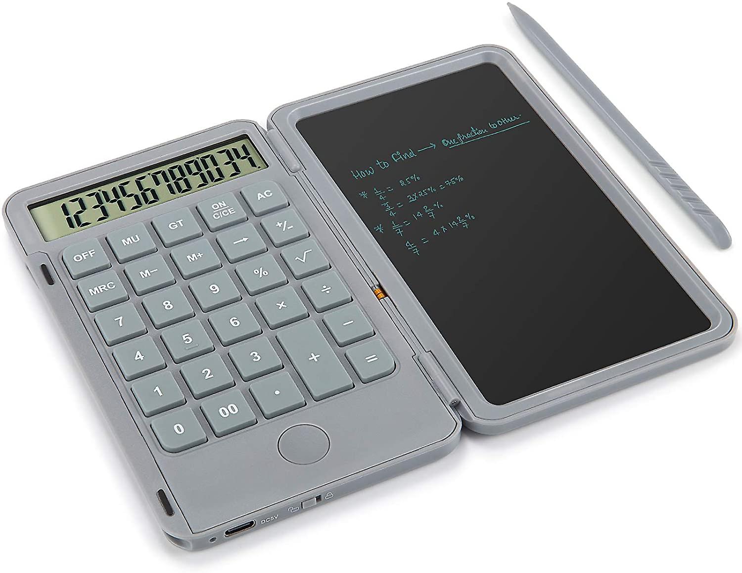Standard Desktop Calculator With Writing Tablet