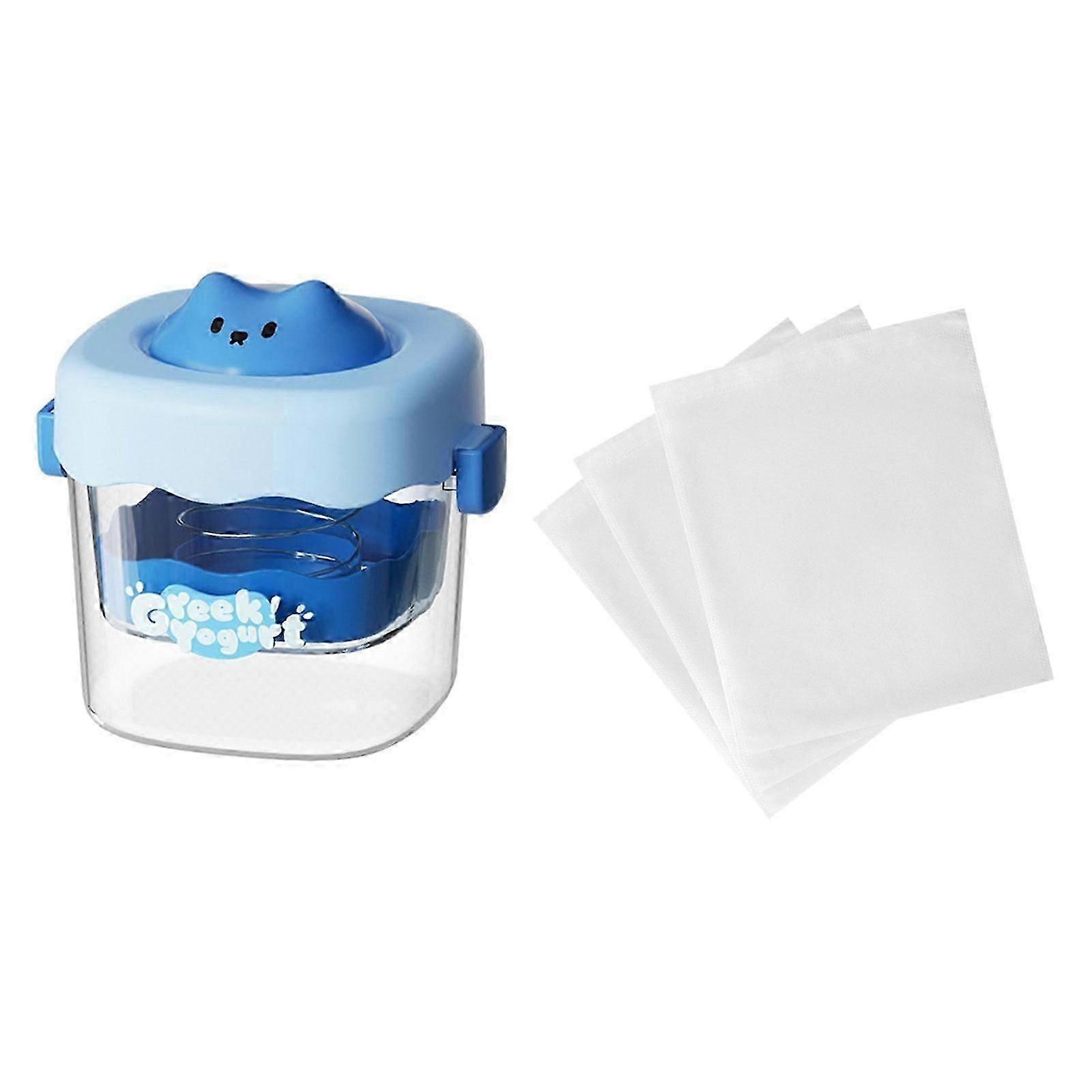 Greek Yogurt Strainer with Lid Whey Separator for Sauce Nut Milk Fruit Juice Yellow