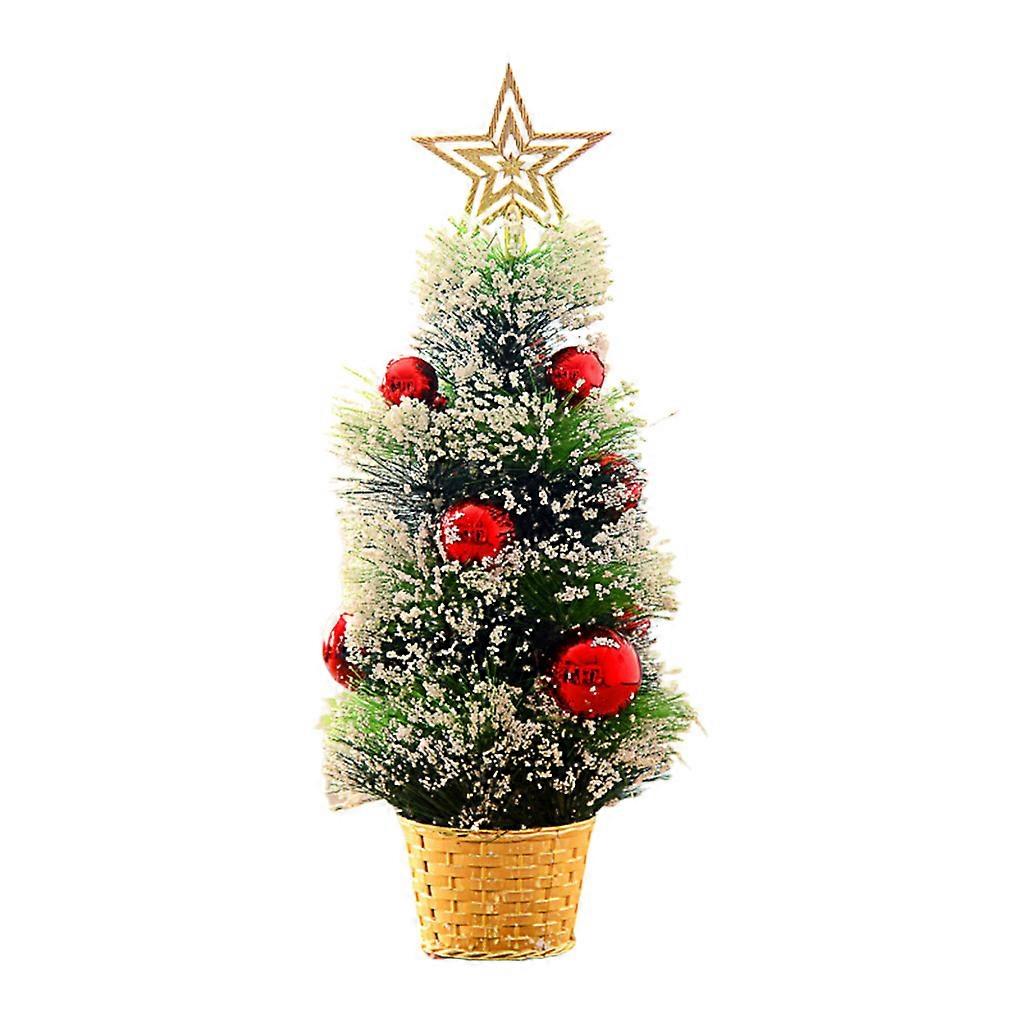 Portable Pine Needle Ornament Retro Style Christmas Desktop Table Centerpiece Display Fine Hand Crafts Living Room Decor