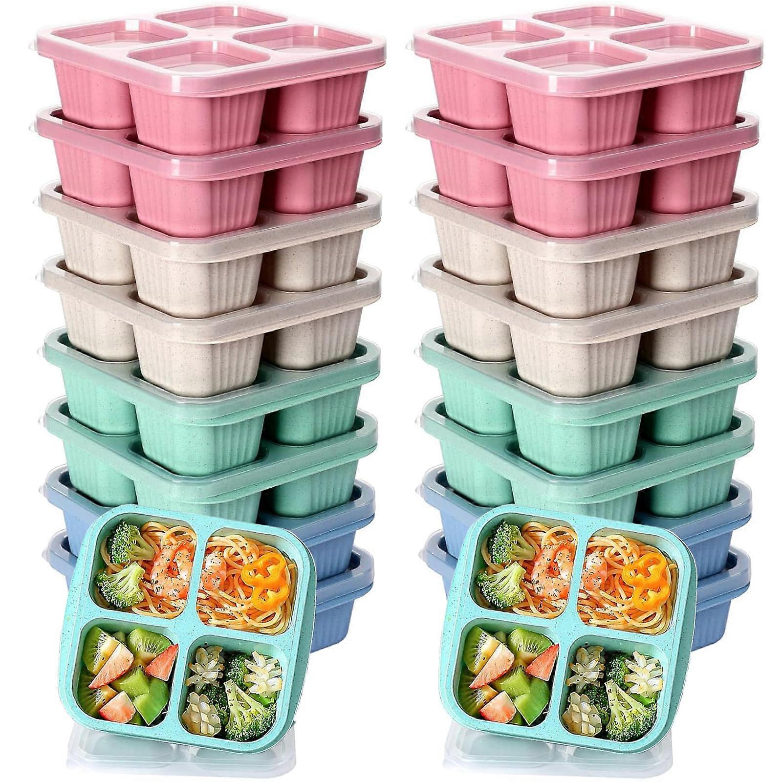 4 Pack Bento Snack Lunchable Boxes Containers 16