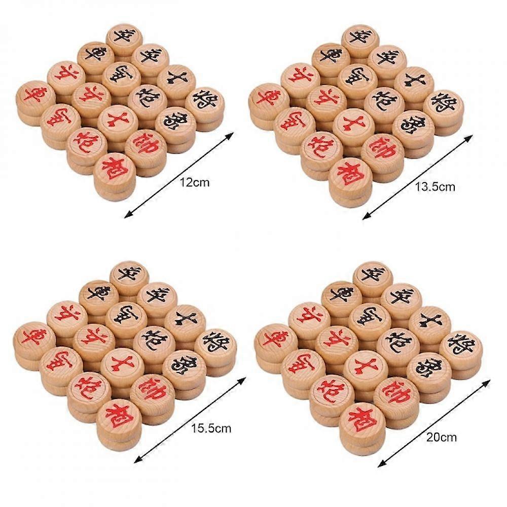 Chinese Chess with Checkboard Solid Wood Foldable Birch Plate 30 Chess