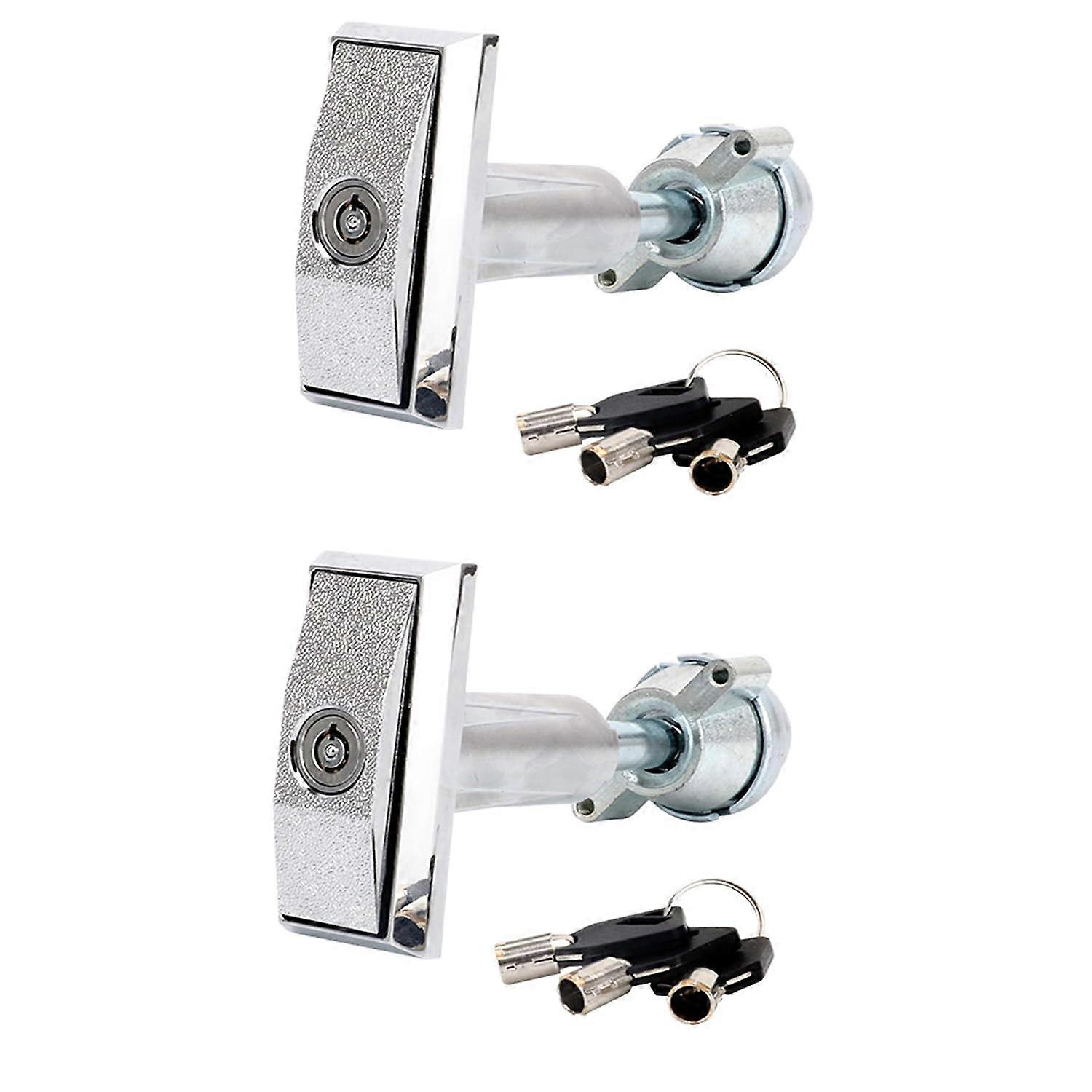2 Pcs T-Handle Vending Machine Lock with Keys, Soda Machine Lock, Snack Machine Lock (Long, Keyed Alike)