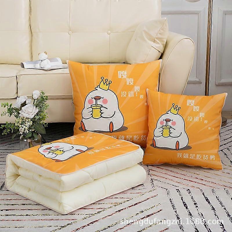 Pillow and Quilt Two-in-One Sofa Cushion, Air Conditioner Office Nap Cover, Car In-Car Pillow, Soft Material