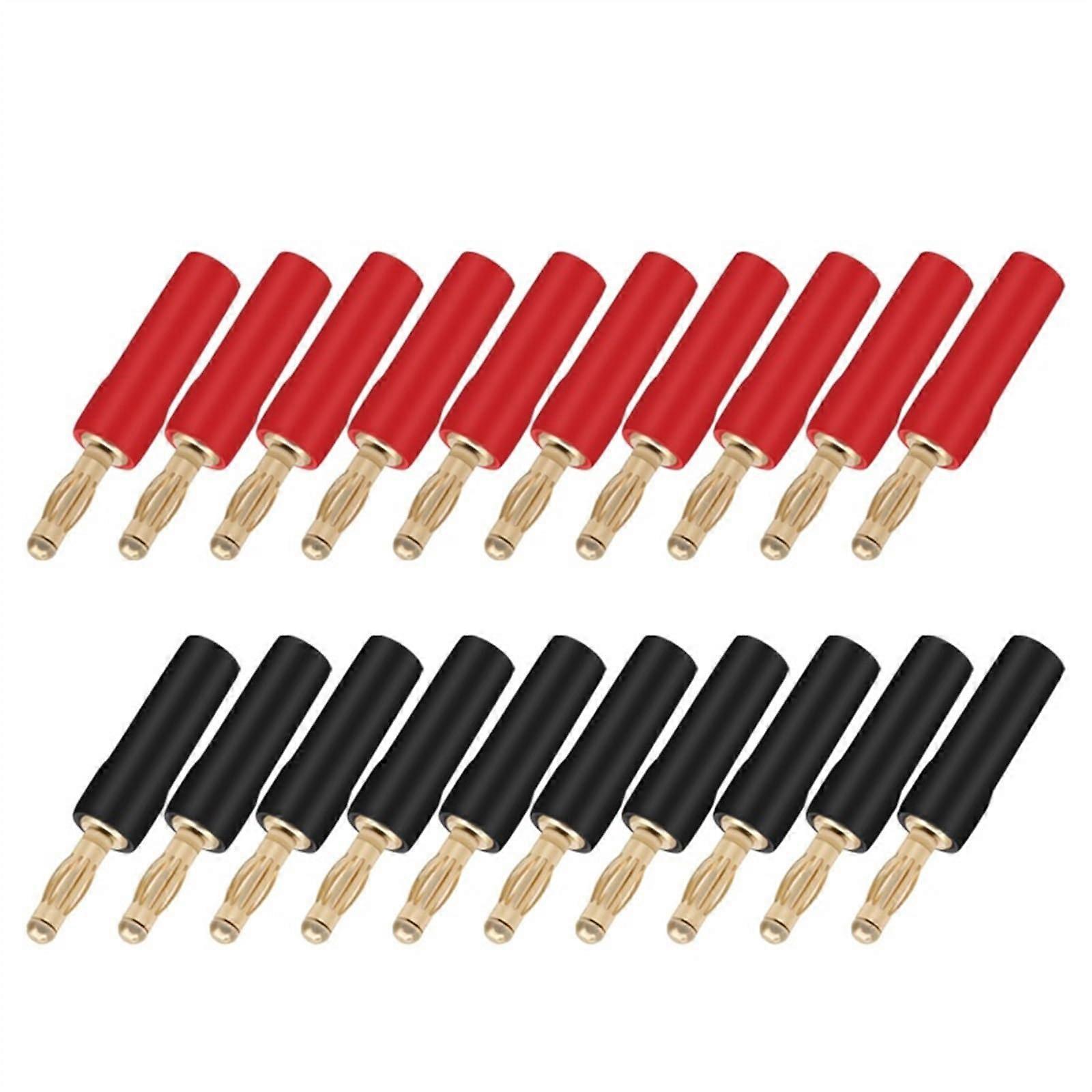4mm Banana Plugs 20pcs Gold-Plated Soft Plastic Shell Speaker Connector Jack Brass for Amplifiers and Audio Systems