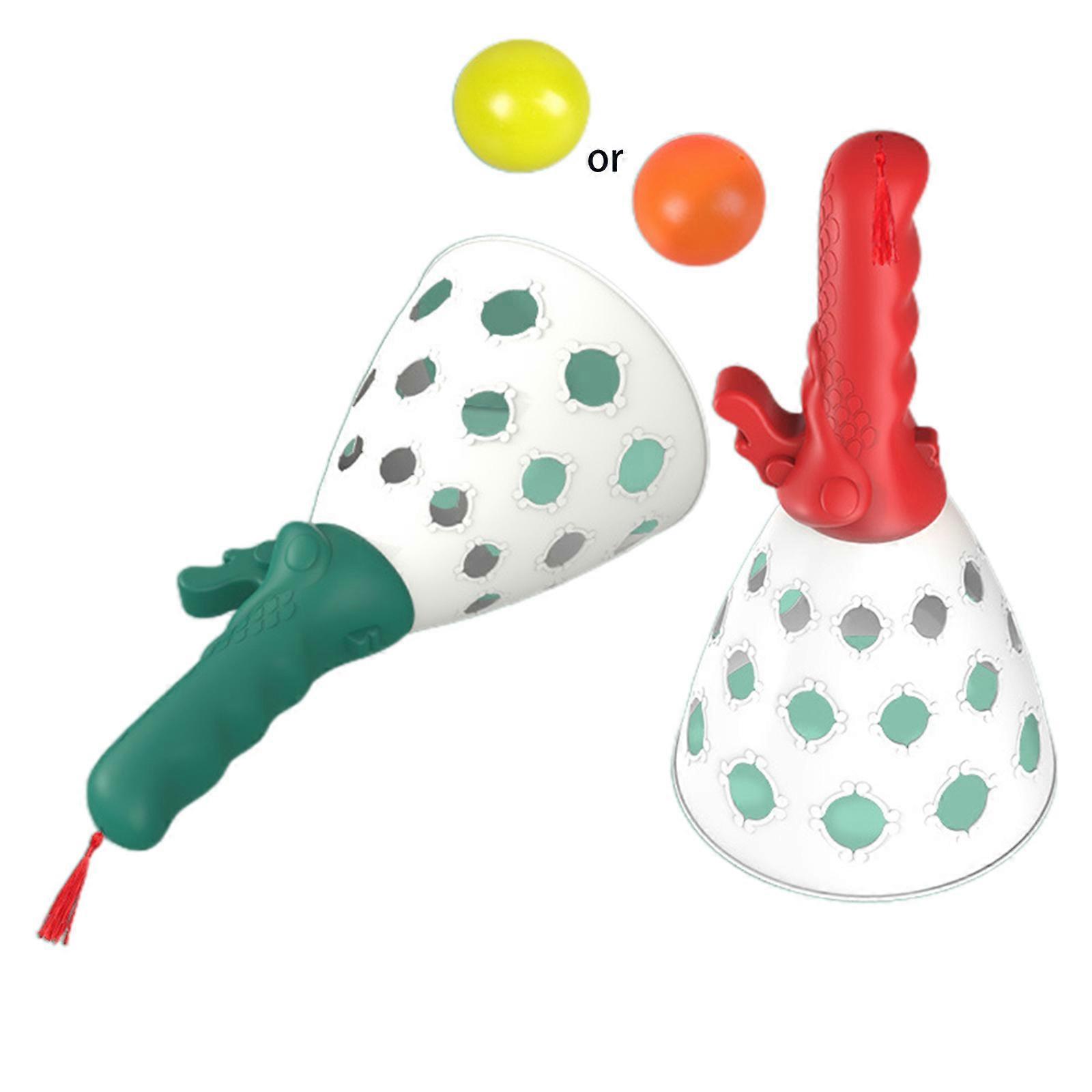 Catching Game Racket for Pop Ball Toy Outdoor Sport Balance Coordination Ball Game for w/ 2 for Launch 4 Balls Kids Acti