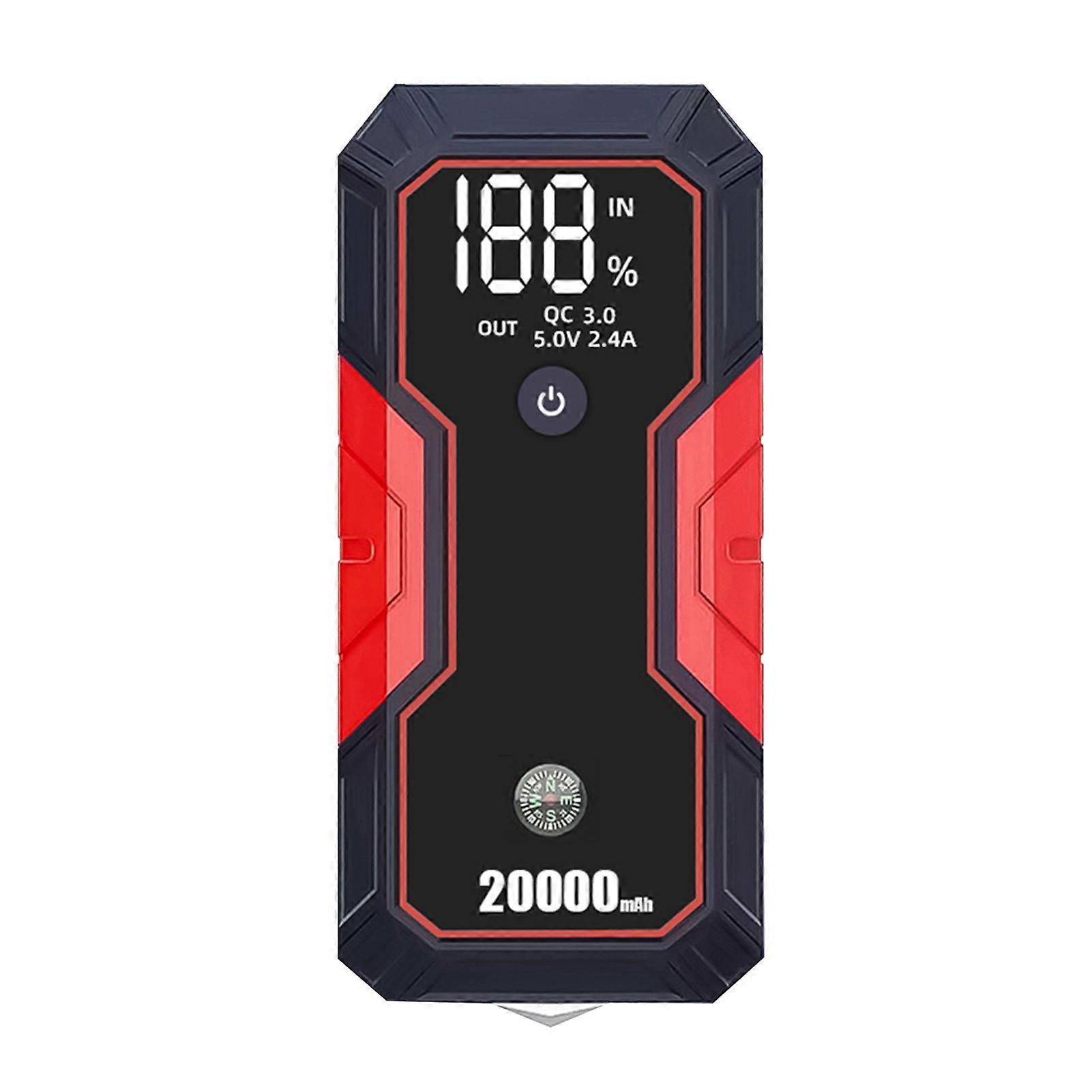 Portable Car Jump Starter 20000mAh 12V Car Battery Starter(up to 5.0L Gas, 3.5L Diesel Engines),USB Quick Charge, Fast Wireless and Flashlight