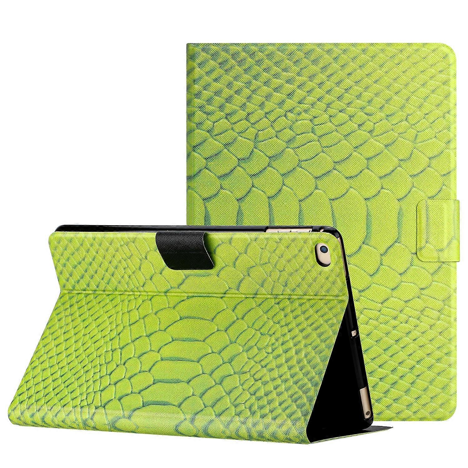 For iPad Air / Air 2 / 9.7 2017 / 9.7 2018 Solid Color Crocodile Texture Leather Smart Tablet Case