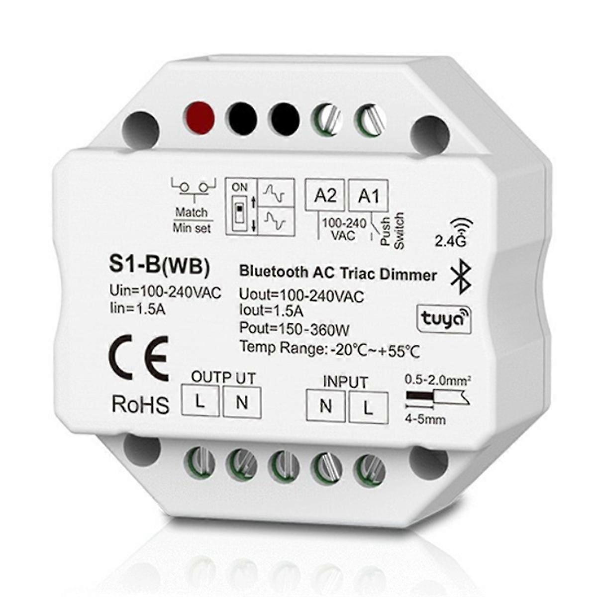 Bluetooth AC Triac Dimmer Support Dimmable LED Driver Incandescent Lamps Halogen Lamps Push Dimming