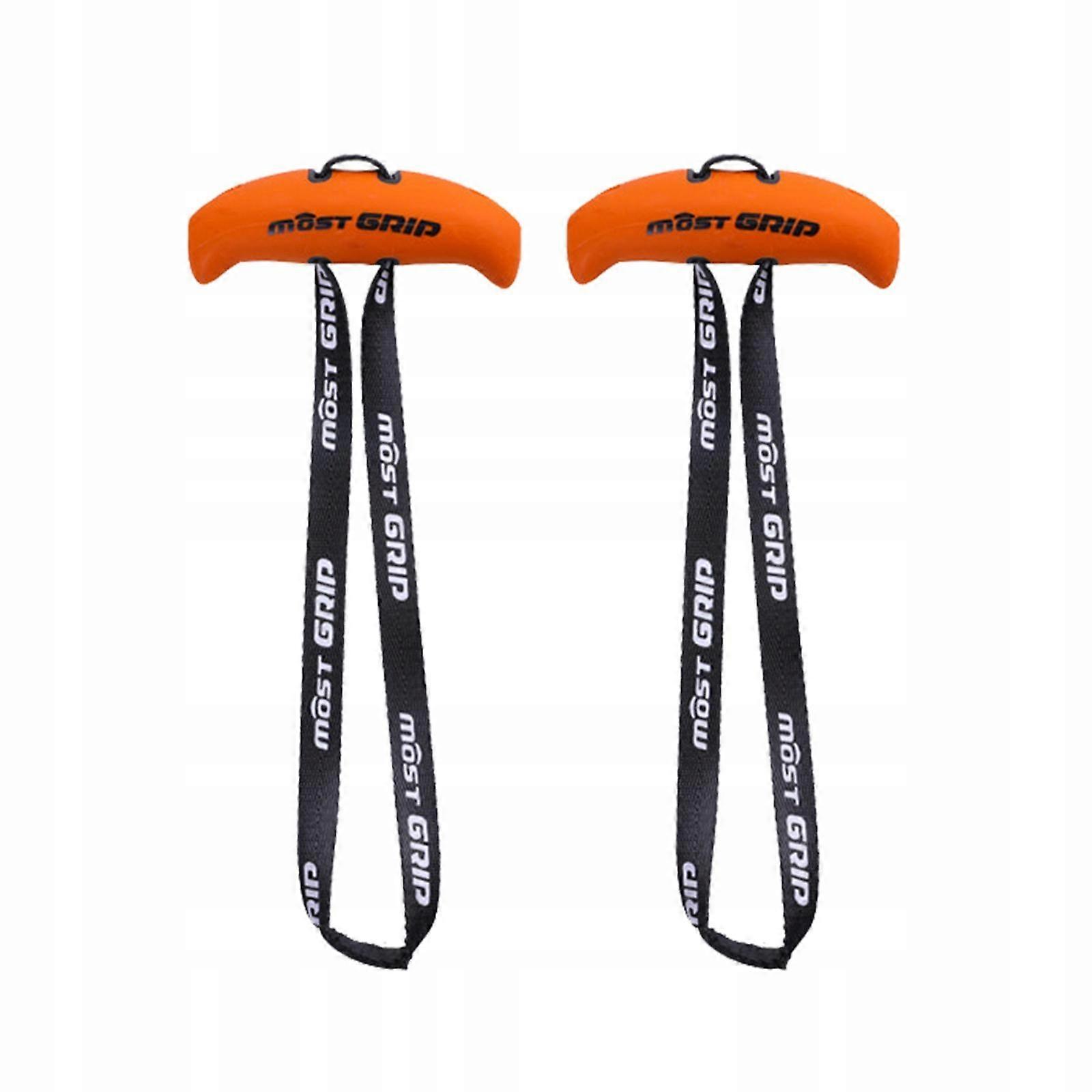 2x Gym Exercise Handles Replacement Tricep Bicep Rope Attachments Orange