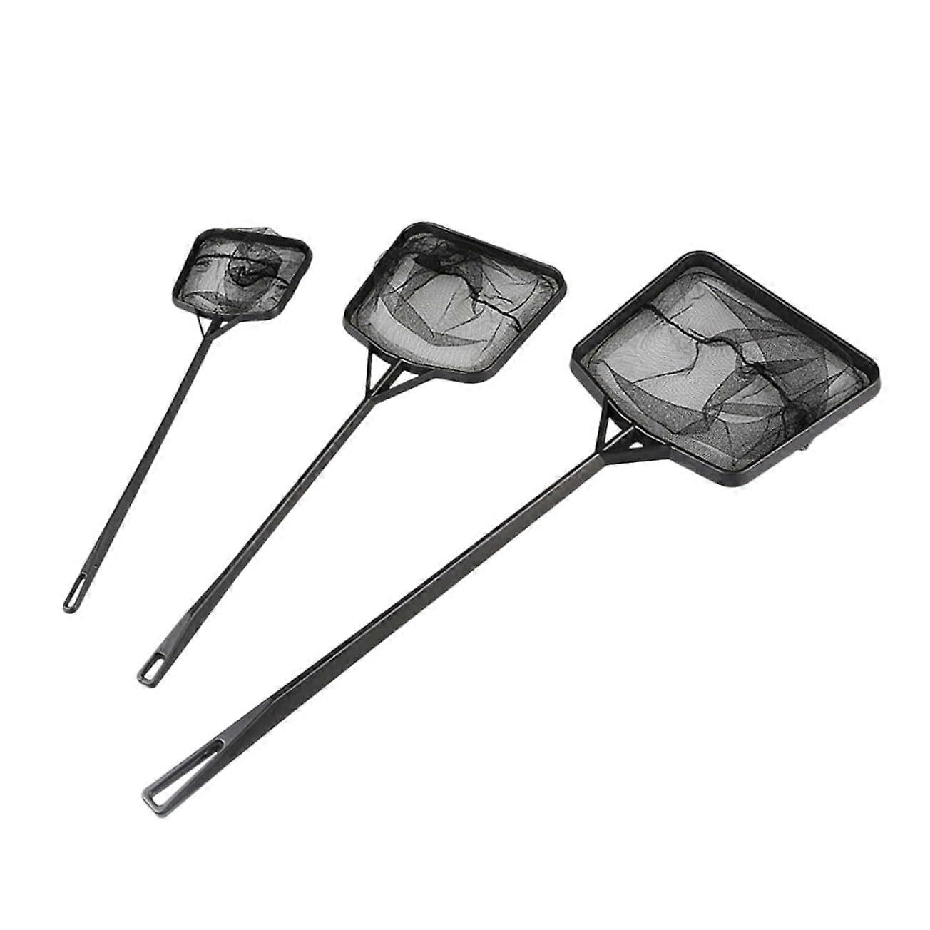 Fishing Net 3 Pcs Long Handle Nylon Fish Net for Aquarium Fishing Small Black