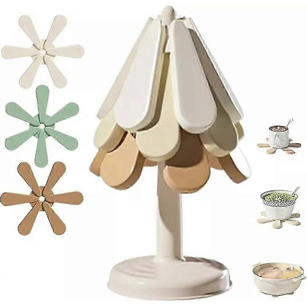 Sottobicchieri per alberi di Natale in silicone, sottobicchieri per alberi sottopentola in silicone per piatti caldi