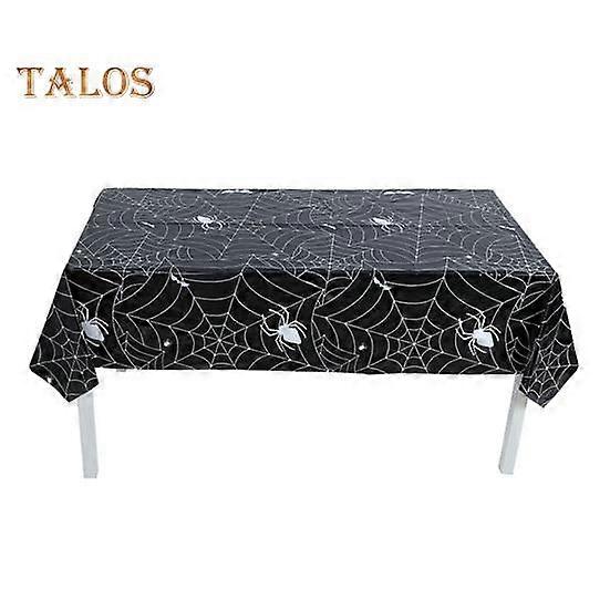 Halloween Spiderweb Tablecloth Waterproof Plastic Table Cover Rectangular Dining Table Cloth for Halloween Home Party Decor