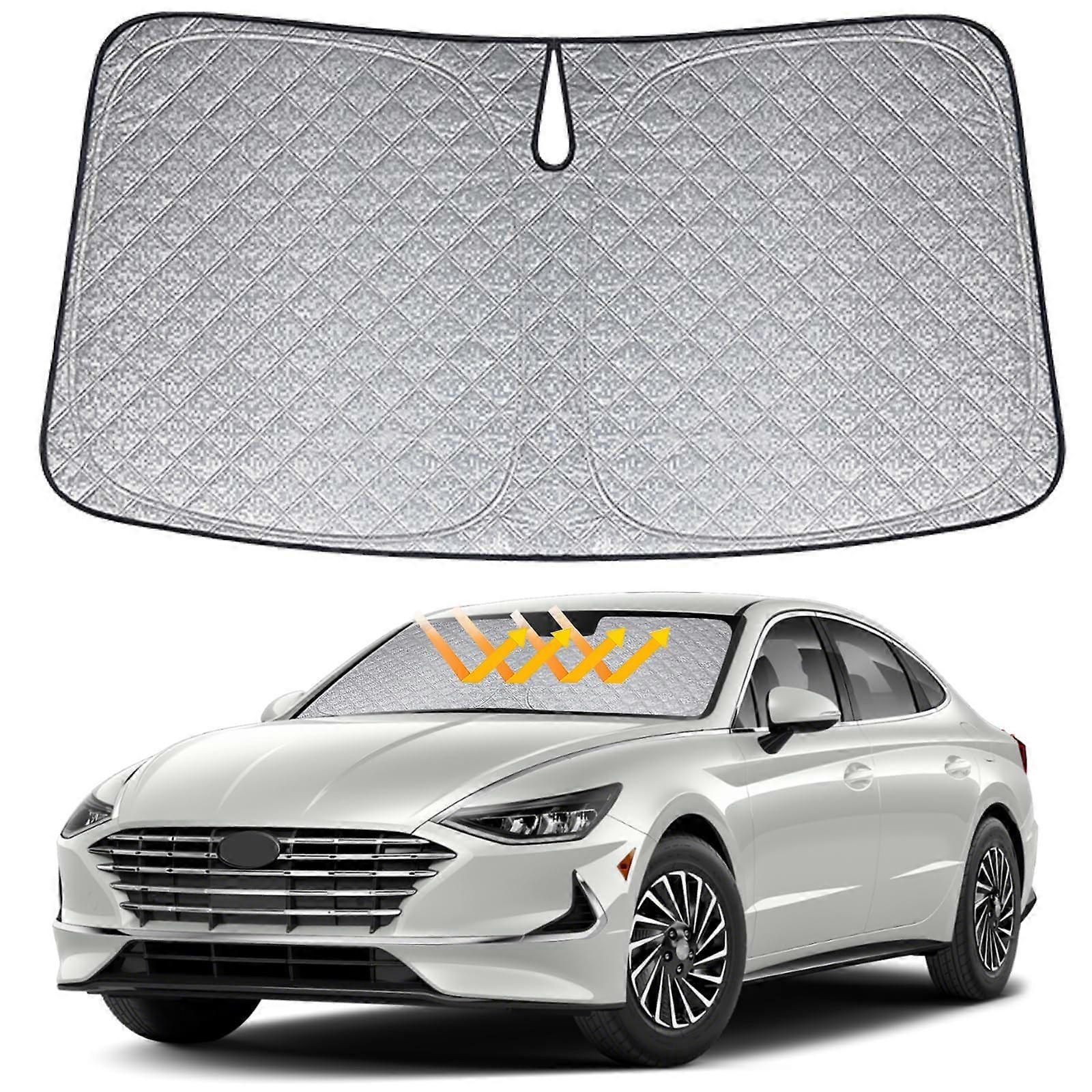 Windshield Sun Shade for Hyundai Sonata 2019-2024 2025 6-Layer Foldable Front Window Sunshade Reflector Cover Blocks UV Rays