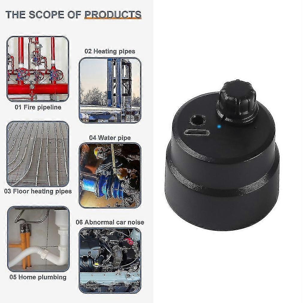 Pipe - Leak Detector for Hidden Pipes, Portable and Sensitive, with USB Port and Adjustable Knob, LED Indicator for Easy Detection