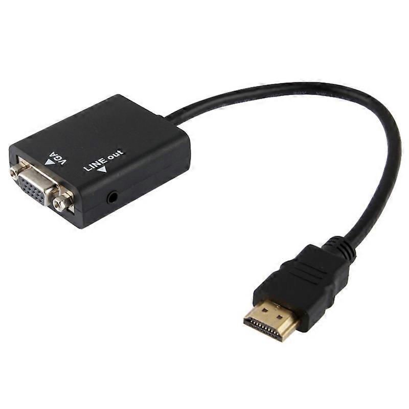 HDMI to VGA & Audio HD Conversion Adapter Cable(Black)