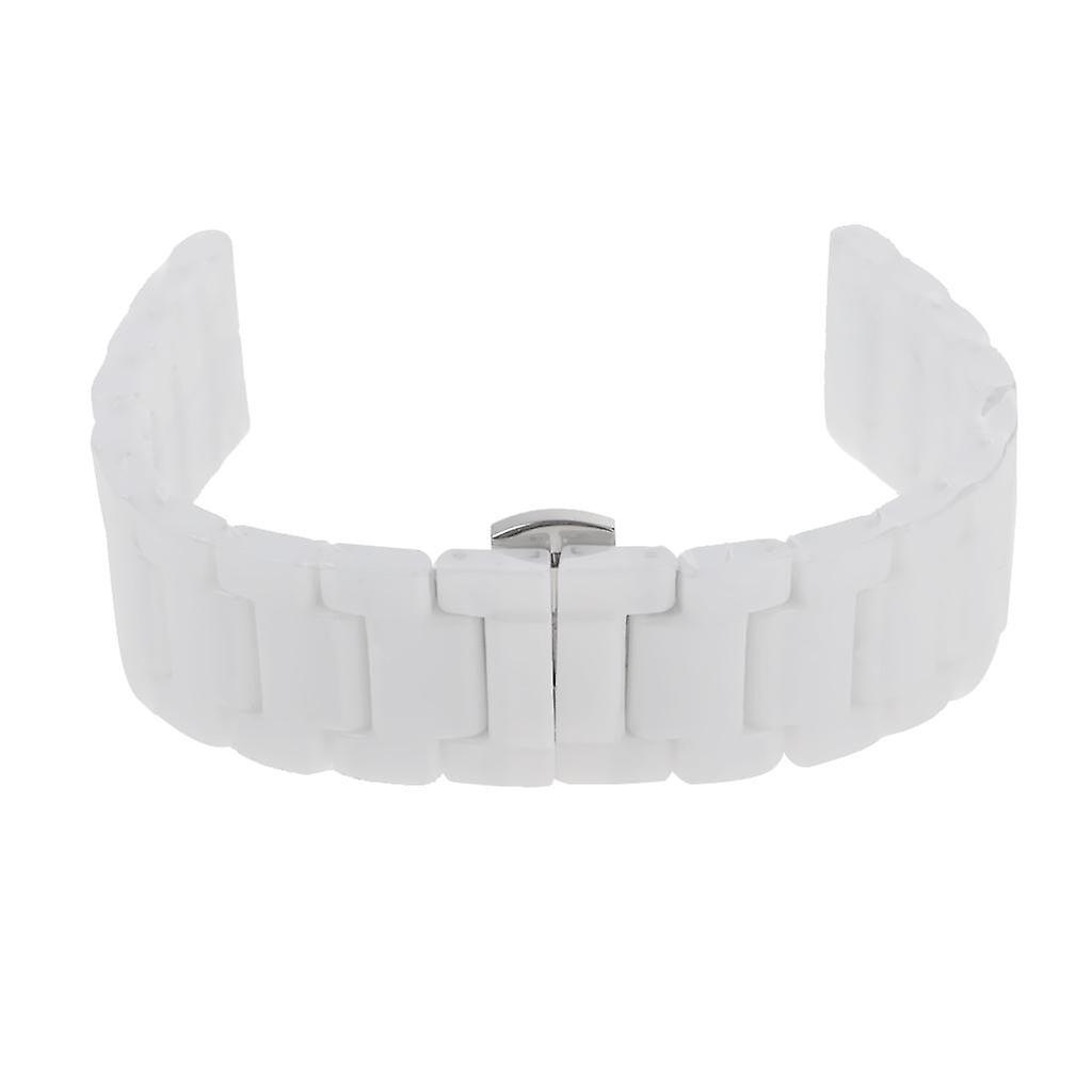1 piece ceramic link band with butterfly buckle - replacement watch strap