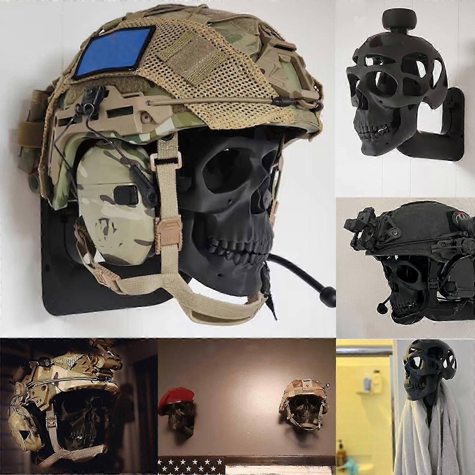 Helmet Rack with 3D Skull Design - Wall Mount Display Package