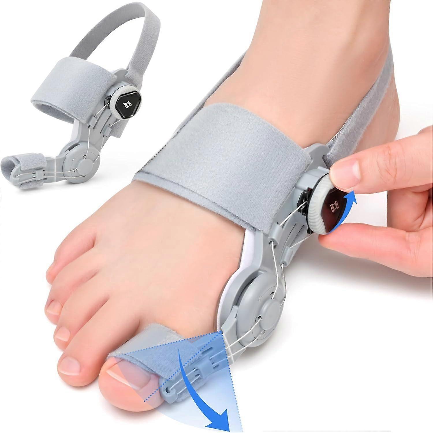 Bunion Corrector for Women Men, Adjustable Knob Bunion Relief Orthopedic Toe Straightener with Silicone Pad Comfortable Supportive