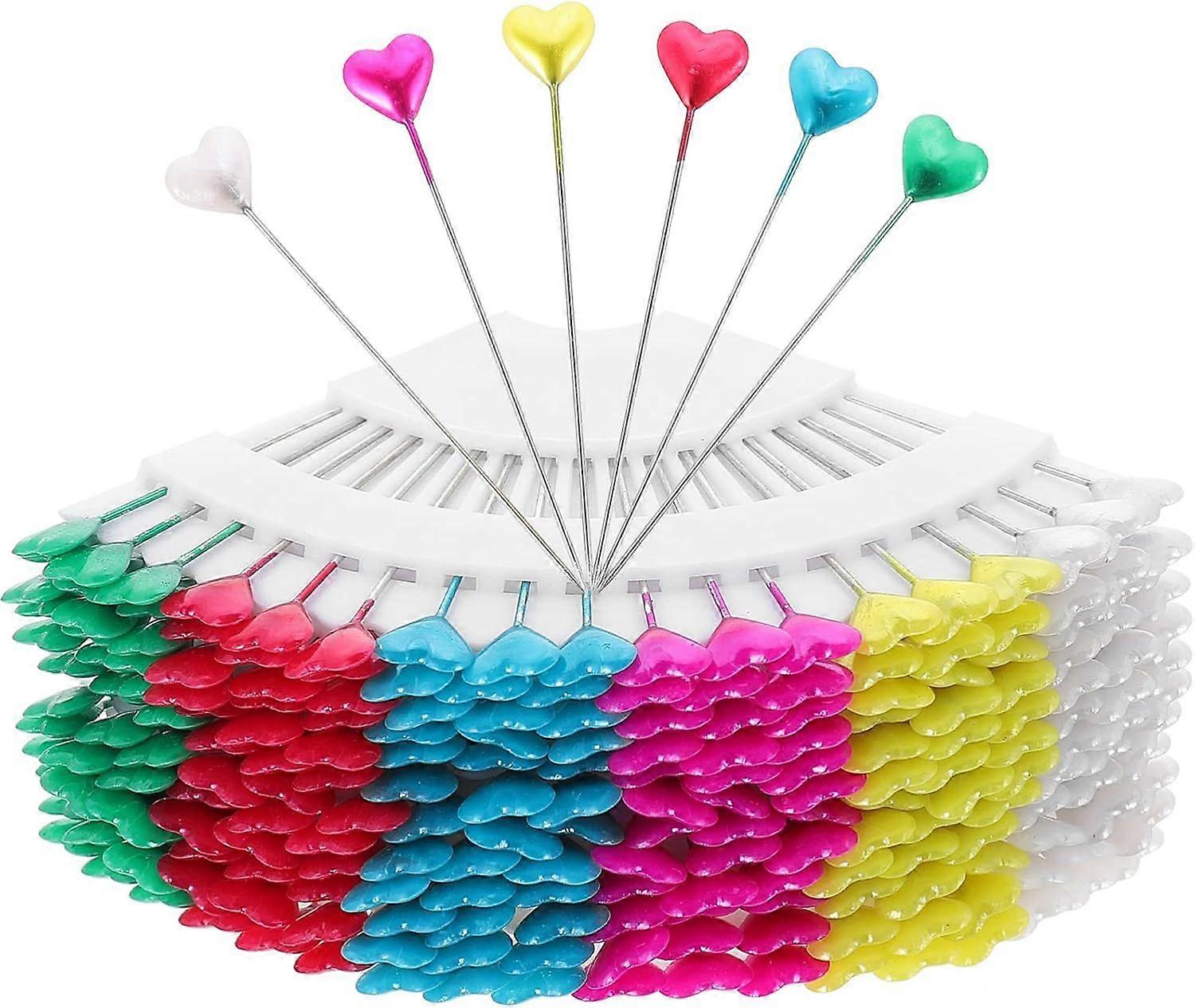 مجموعة خياطة جديدة عالية الجودة 216 قطعة دبوس خياطة مستقيم على شكل قلب