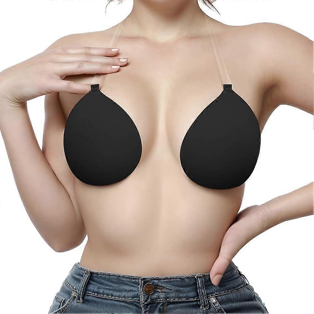 2025 Latest Model Women's Adhesive Bras with Clear Straps Invisible Sticky Bra